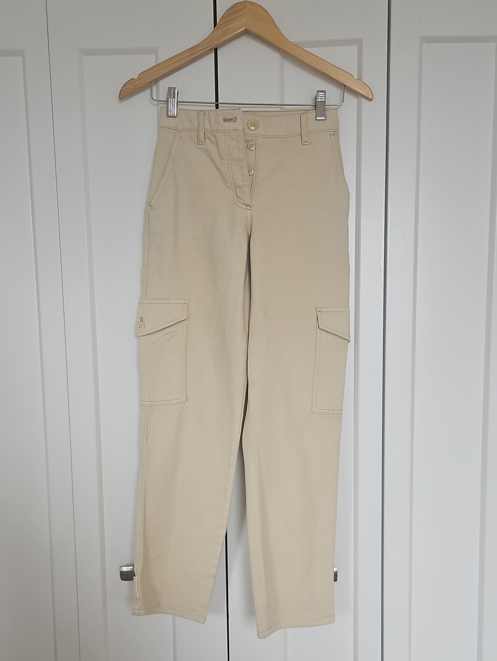 Wilfred Beige Cargo Track Pants with Utility Pockets